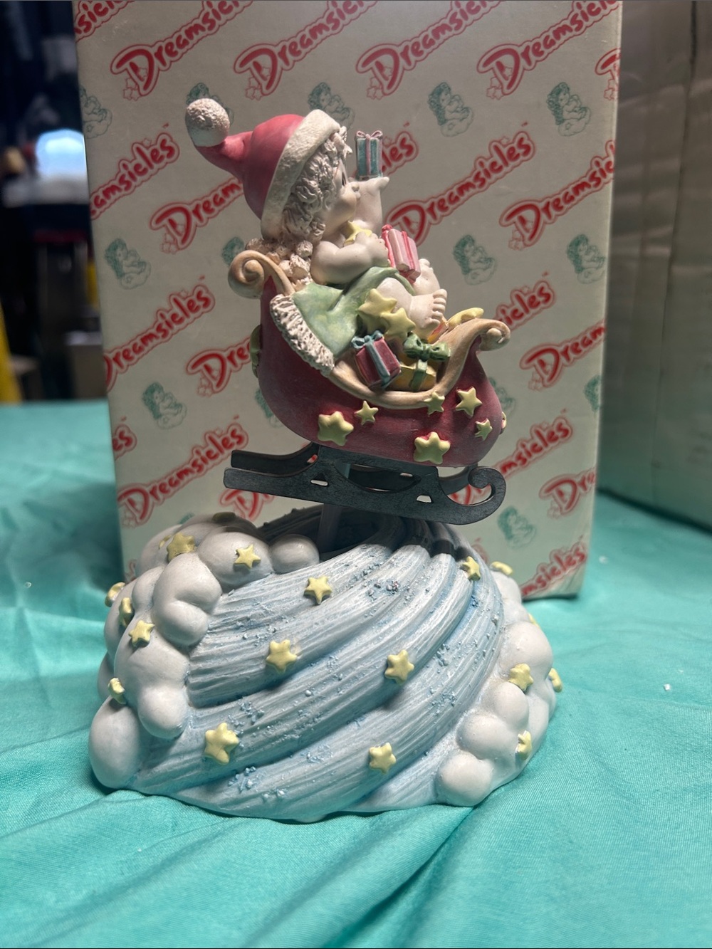 Dreamsicles Pink Sleigh Holiday Figurine with Pastel Accents